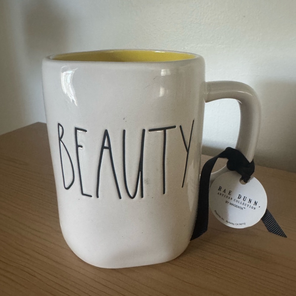 Rae Dunn Beauty and the Beast Mug - with beauty on the back